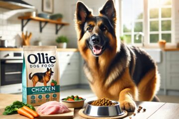 German Shepherd eating Ollie dog food - top benefits and key advantages